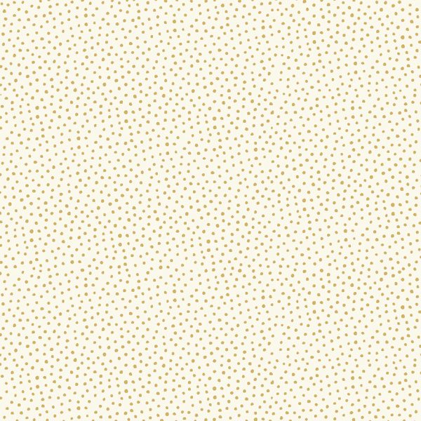 Makower Fabrics Gold Metallic Snowballs on Cream 1932/Q02