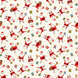 Makower Fabrics Santa Express Jolly Santa on Cream 2380/Q