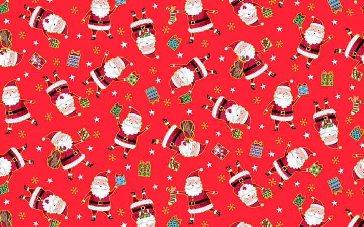 Makower Santa Express Santa on Red