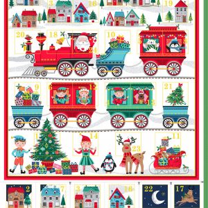 Makower Santa Express Advent Calendar Fabric Panel 2387/1