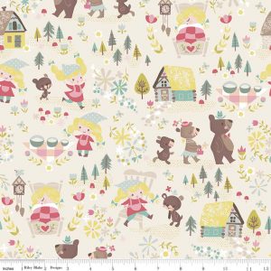 Riley Blake Fabrics Goldilocks & Three Bears on Cream 5710