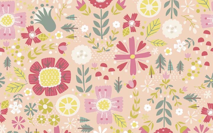 Riley Blake Goldilocks Coral Floral