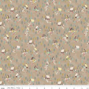 Riley Blake Fabrics Goldilocks Village on Brown 5712