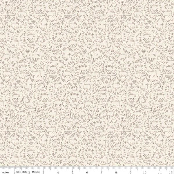 Riley Blake Fabrics Goldilocks Bear Heads on Cream 5713