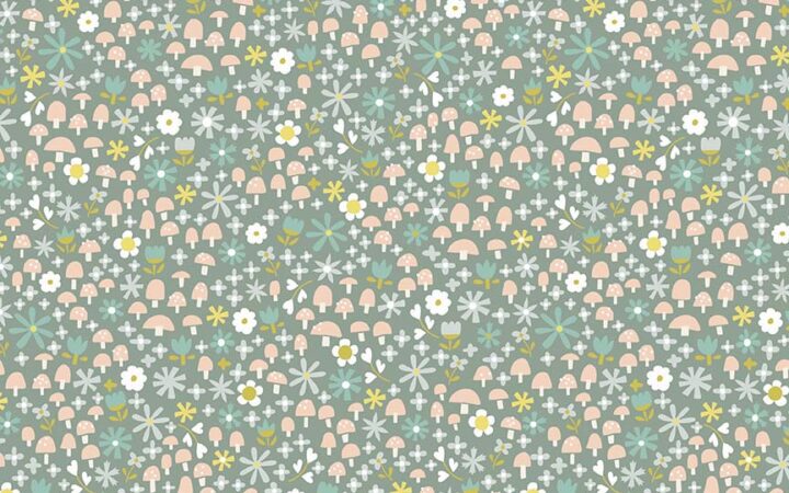 Riley Blake Goldilocks Toadstools Teal