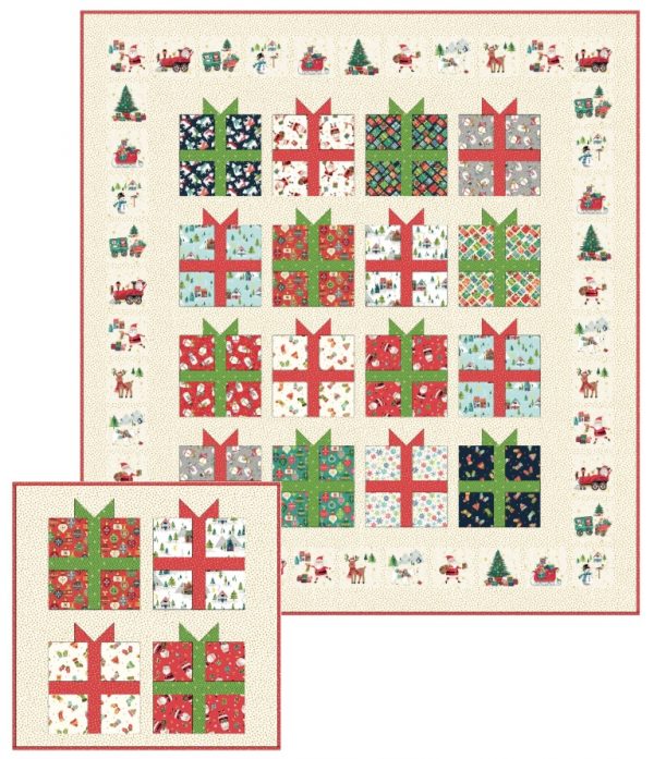 Makower Santa Express Quillow Pattern