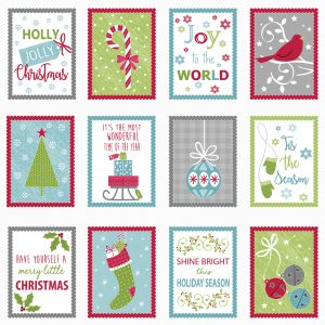 Benartex Fabrics Joy Christmas Blocks Panel 6901-990