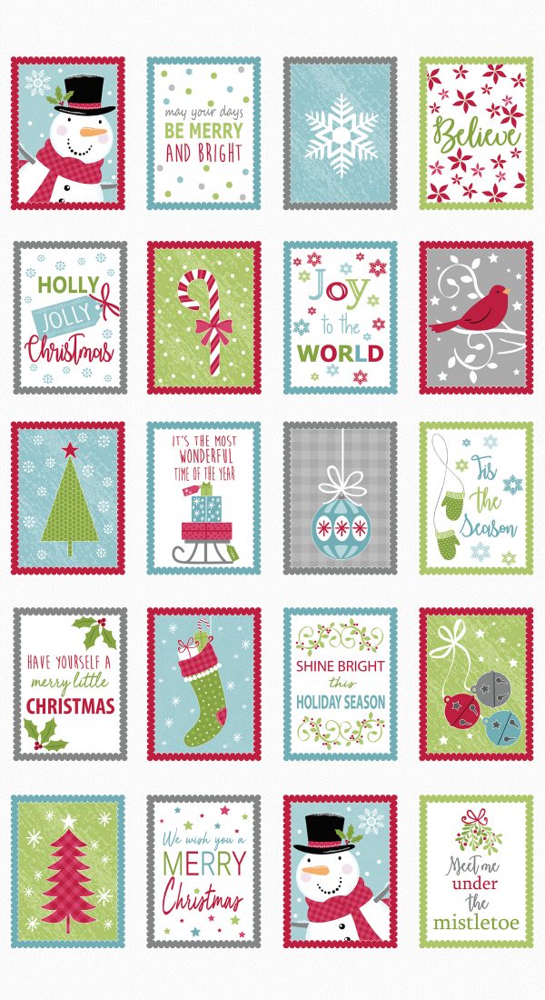 Benartex Fabrics Joy Christmas Blocks Panel 6901-990