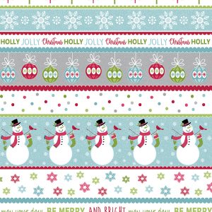 Benartex Fabrics Joy Snowman Festive Stripe 6902-99