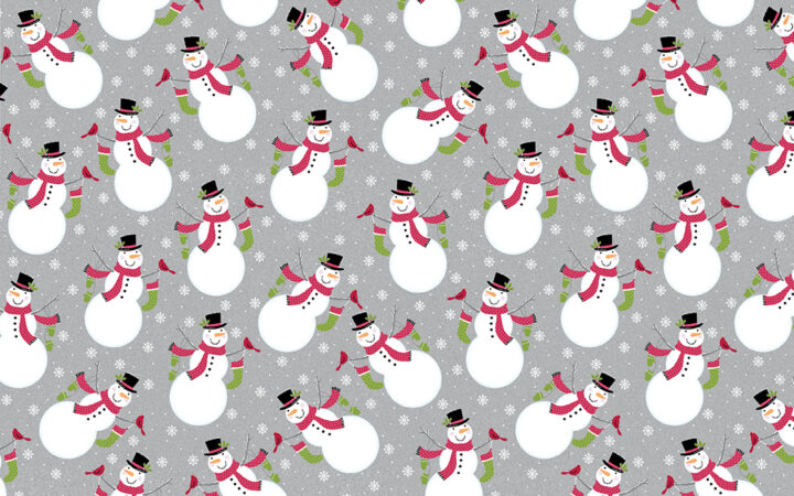 Benartex Joy Jolly Snowmen Grey