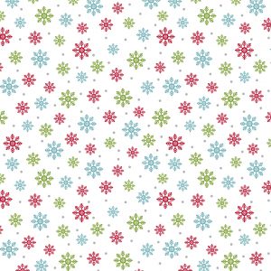 Benartex Fabrics Joy Blue Red & Green Snowflakes 6908-09