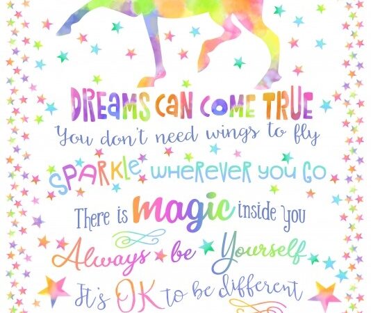Timeless Treasures Unicorn Lessons