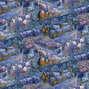 3 Wishes Fabric Polar Journey Village Print