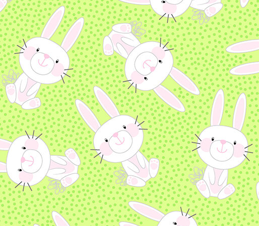 Benartex Hippity Hoppity Bunny Hop Green