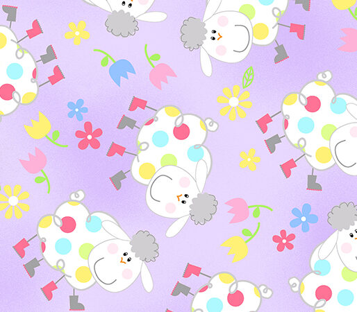 Benartex Hippity Hoppity Sheep Lilac