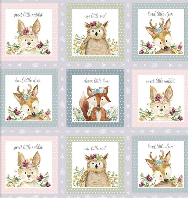 3 Wishes Fabric Forest Friends Pink Blocks