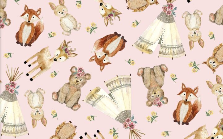 3 Wishes Forest Friends Pink Forest Animals