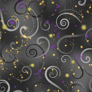 Benartex Fabrics Dragonfly Dance Swirling Sky Charcoal Grey