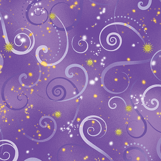 Benartex Fabrics Dragonfly Dance Swirling Sky Medium Purple