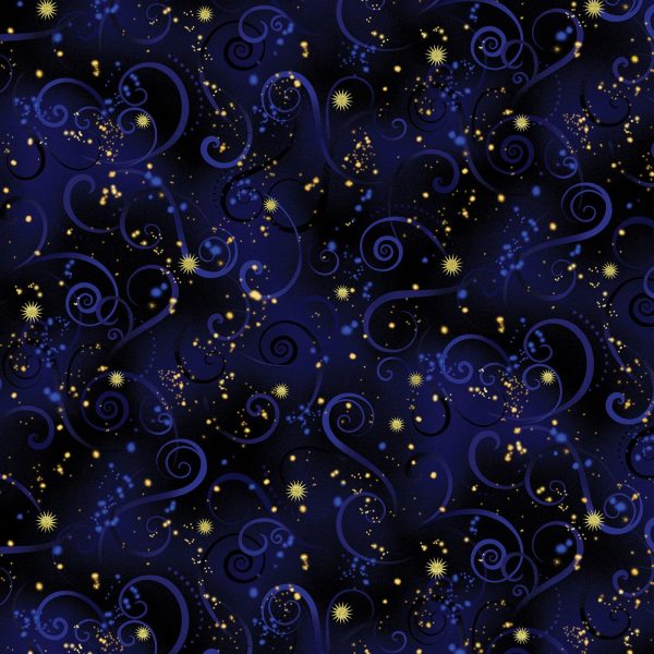 Benartex Fabrics Dragonfly Dance Swirling Sky Midnight