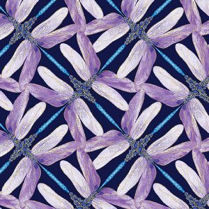 Benartex Fabrics Dragonfly Dance Geo Pinwheel Navy Violet