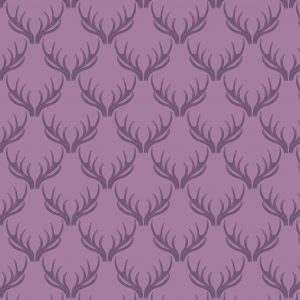 Lewis & Irene Fabrics Loch Lewis Antlers on Purple