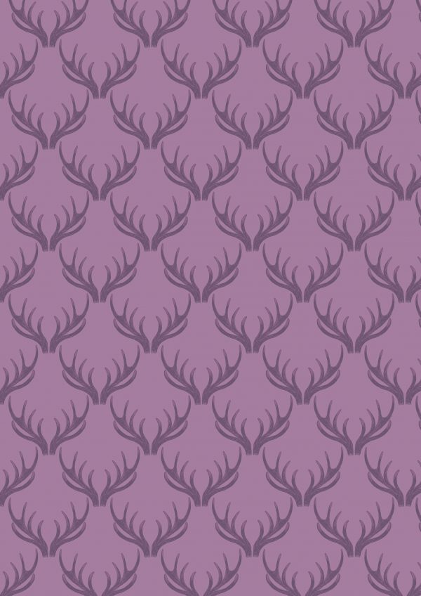 Lewis & Irene Fabrics Loch Lewis Antlers on Purple