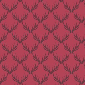 Lewis & Irene Fabrics Loch Lewis Antlers on Red