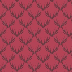 Lewis & Irene Fabrics Loch Lewis Antlers on Red