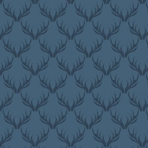 Lewis & Irene Fabrics Loch Lewis Antlers on Blue