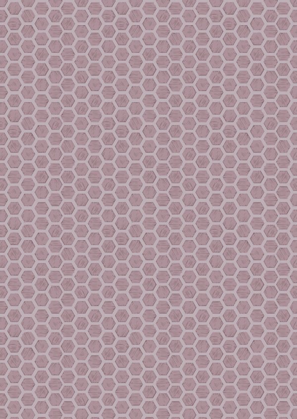 Lewis & Irene Fabrics Queen Bee Mid Lilac Honeycomb A501.3