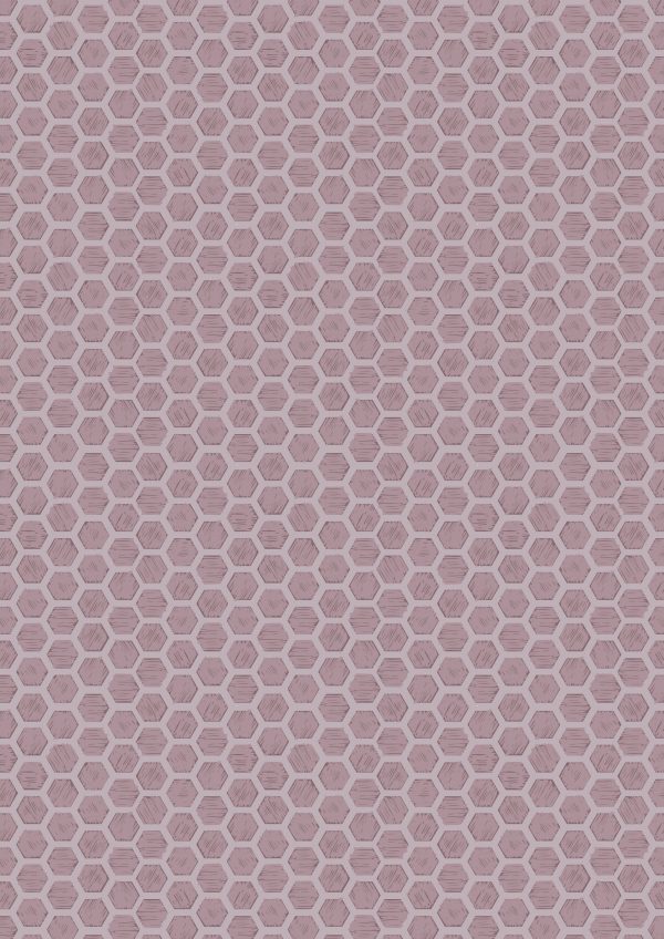 Lewis & Irene Fabrics Queen Bee Mid Lilac Honeycomb A501.3