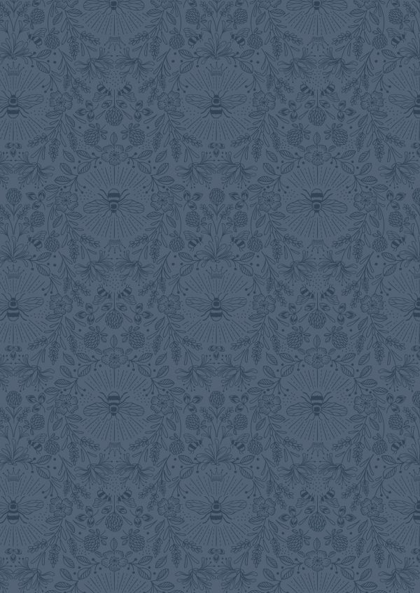 Lewis & Irene Fabrics Queen Bee Dark Blue A502.3