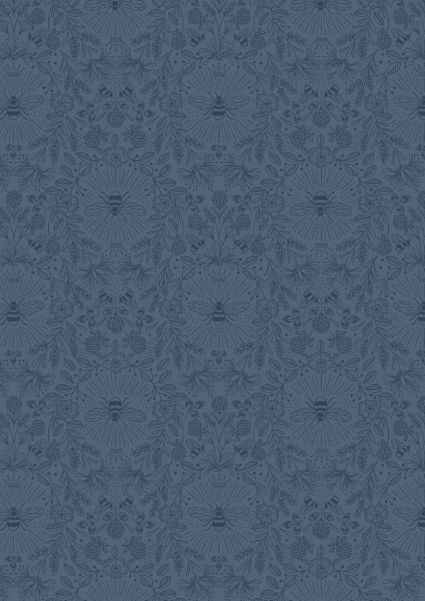 Lewis & Irene Fabrics Queen Bee Dark Blue A502.3