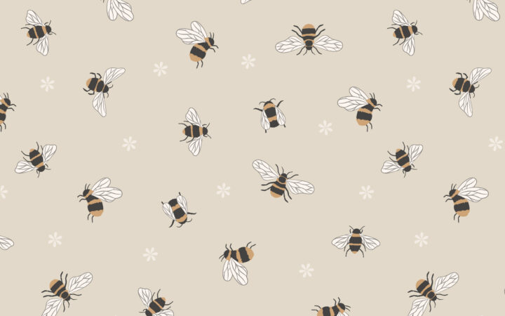 Lewis & Irene Queen Bees on Dark Cream