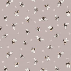 Lewis & Irene Fabrics Queen Bees on Warm Beige A503.2