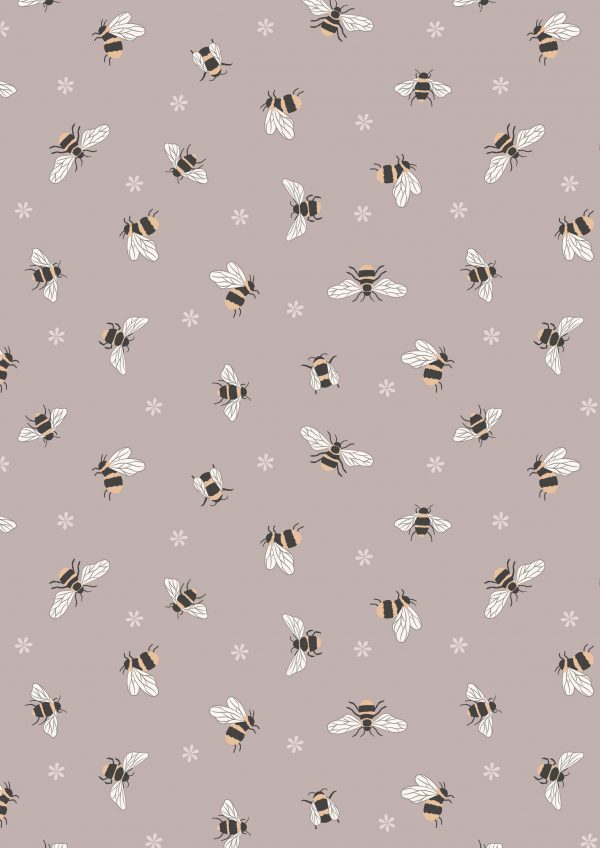 Lewis & Irene Fabrics Queen Bees on Warm Beige A503.2