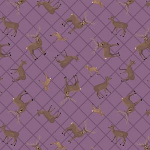 Lewis & Irene Fabrics Loch Lewis Deer on Purple