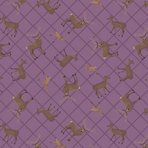 Lewis & Irene Fabrics Loch Lewis Deer on Purple