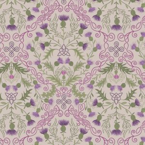 Lewis & Irene Fabrics Loch Lewis Purple Thistles