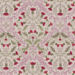 Lewis & Irene Fabrics Loch Lewis Red Thistles