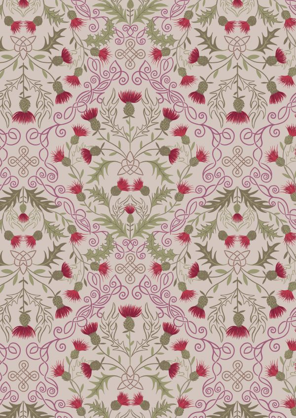 Lewis & Irene Fabrics Loch Lewis Red Thistles