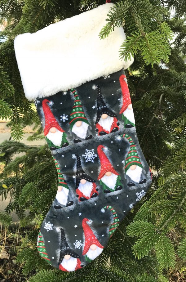 Gnomes Christmas Stocking Kit White Fur Top