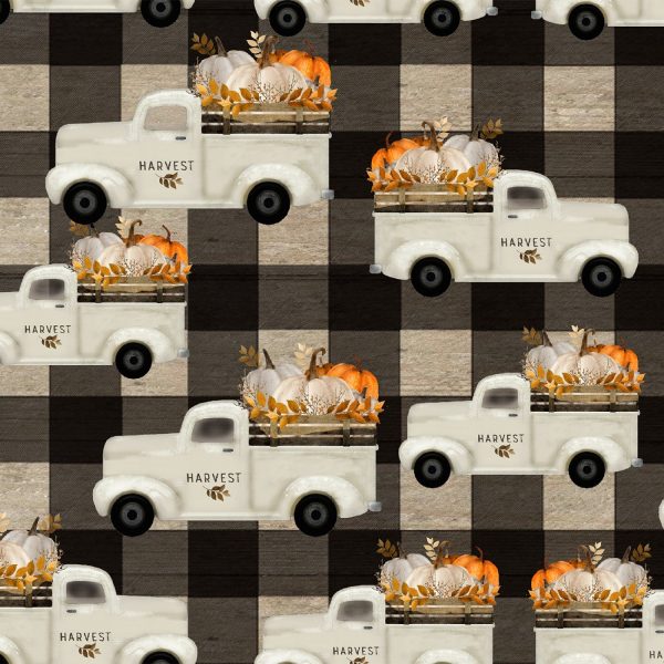 3 Wishes Fabric Happy Fall Vintage Pumpkin Truck