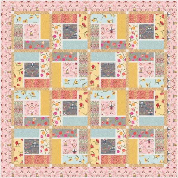 Lewis & Irene Fabrics Tulip Fields Free Quilt Pattern