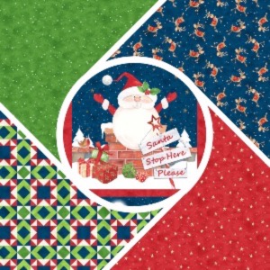 Santa Stop Here Please by Northcott Fabrics