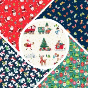 Santa Express by Makower Fabrics