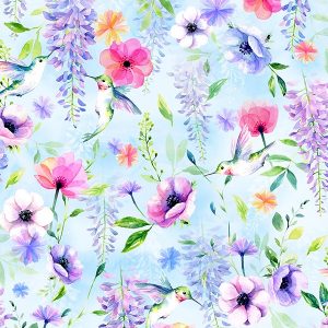 Hoffman Fabrics Hummingbird Sky