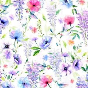 Hoffman Fabrics Hummingbird Floral