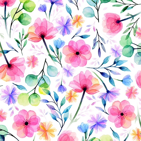 Hoffman Fabrics Blossom Flowers Multi